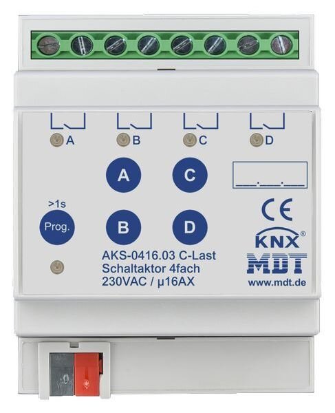 MDT Schaltaktor AKS-0416.03 4fach 4TE REG 16A 230VAC