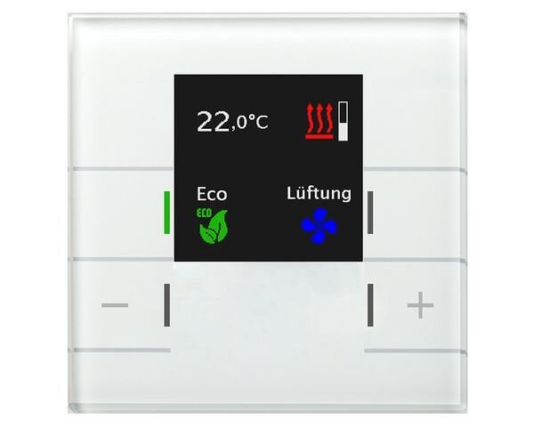 MDT Raumtemperaturregler Glas Smart mit Farbdisplay wei&szlig;