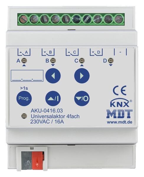 MDT Universalaktor 4-fach 4TE REG 16A 230VAC 100&micro;F 15EVG