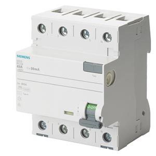 SIEMENS FI-Schutzschalter 63/0,3A 3polig+N 400V 4TE selektiv