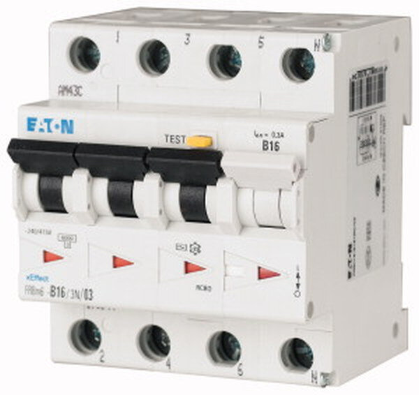 EATON FI/LS-Schalter FRBM6-B16/3N/003-A 3polig+N 16A 30mA