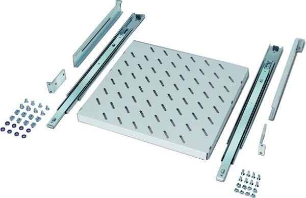 SCH&Auml;FER 19 Fachboden ausziehbar 19 Zoll Vollausz. 1HE 600 R7035 verp.
