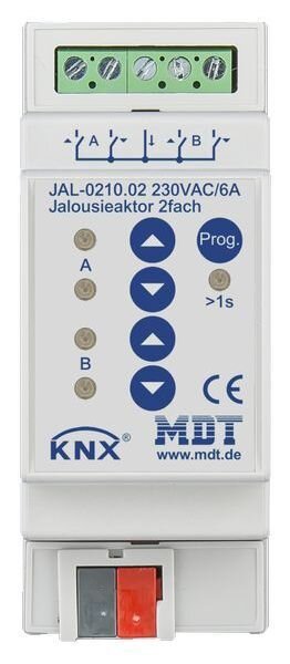 MDT Jalousieaktor JAL-0210.02 2fach 2TE REG 10A 230VAC
