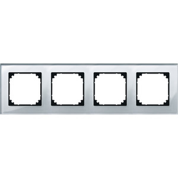 MERTEN Echtglasrahmen M-PLAN 489460 4fach Diamantsilber