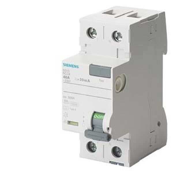 SIEMENS FI-Schutzschalter 40/0,03A 1polig+N 230V 2TE F