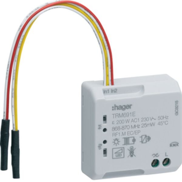 HAGER Funk-UP-Universal-Dimmer TRM691E 1fach/Bin&auml;reingang 2fach 200W