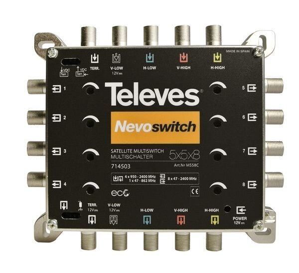 TELEVES Guss-Multischalter NEVO ABAKUS MS58C receiverpowered kaskadierbar