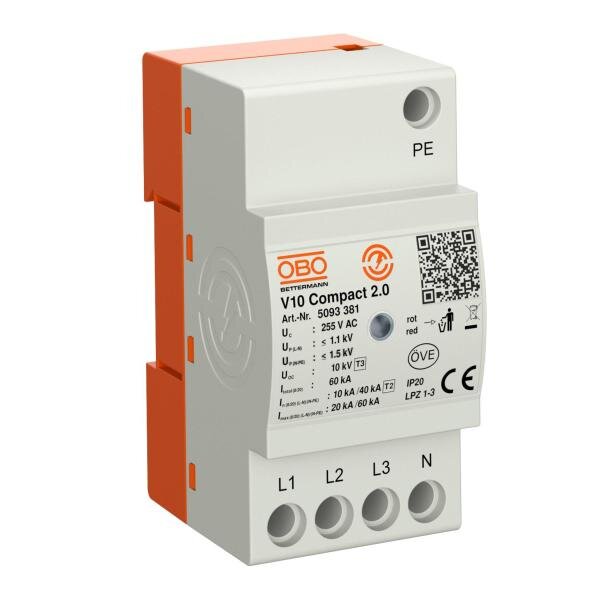 OBO &Uuml;berspannungsableiter V10 Compact2.0 Typ 2+3 f.TN- und TT-Netz