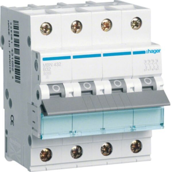 HAGER Leitungsschutzschalter MBN432 4polig B32A 6kA