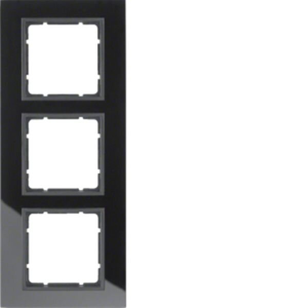 BERKER Glasrahmen 10136616 3fach schwarz