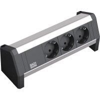 BACHMANN Steckdoseneinheit ALU DESK 3xSchutzkontaktsteckdose