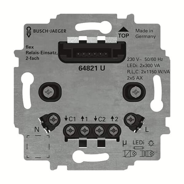 BUSCH-JAEGER Relaiseinsatz 64821 U flex 2-fach