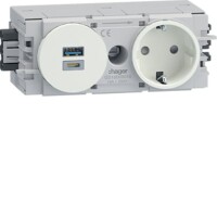 HAGER TEHALIT Steckdose GS16009016 1-fach USB A+C 15W...