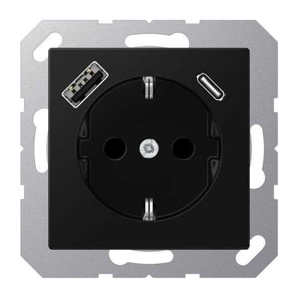 JUNG Steckdose SCHUKO A1520-15CASWM m.USB Typ AC