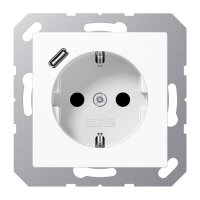 JUNG Steckdose SCHUKO A1520-18CWW mit USB Typ C mit erh. BS