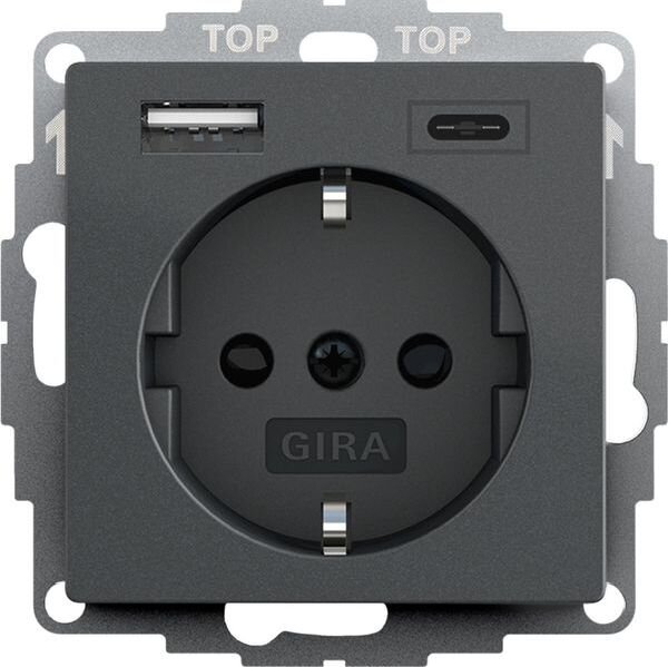 GIRA Spannungsversorgung 245928 SCHUKO (Safety Plus) 2f. System 55 Anthrazit