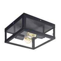 EGLO Deckenleuchte LB24 Stahl verzinkt schwarz 2x E27