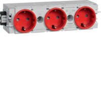 HAGER TEHALIT Steckdose GS30003020 3fach rot C-Profil
