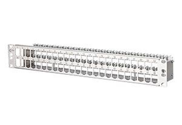 METZ CONNECT Patchpanel 19 Edelstahl 1,5HE E-DATmodul 48 Port leer