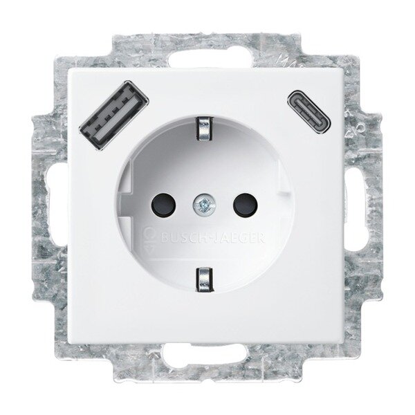 BUSCH-JAEGER USB-Steckdose SCHUKO 20 EUCB2USBAC-914 A+C