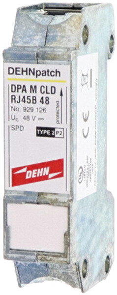 DEHN &Uuml;berspannungsableiter 929126 DEHNpatch mit 2 RJ45-Buchsen