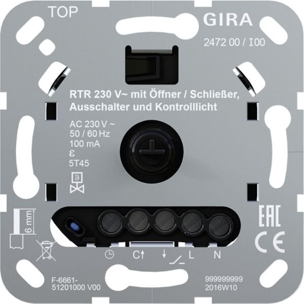 GIRA Einsatz 247200 RTR 230V &Ouml;ff/Schlie&szlig; Aus+Kontroll