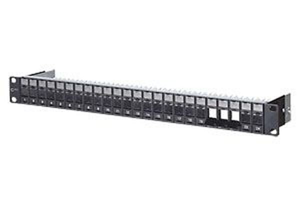 METZ CONNECT Patchpanel 19 1HE leer f&uuml;r 24 Port schwarz