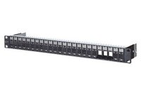 METZ CONNECT Patchpanel 19 1HE leer für 24 Port schwarz