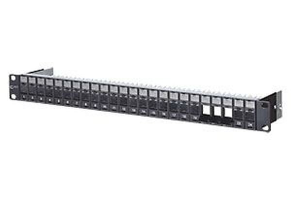 METZ CONNECT Modultr&auml;ger Keystone 19 Zoll 1HE 24 Port schwarz