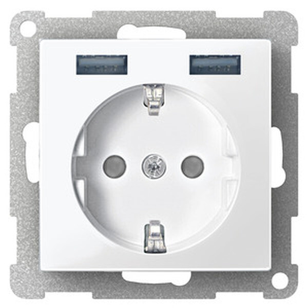 MERTEN Steckdose SCHUKO MEG23660414it USB Ladeger&auml;t Anthrazit