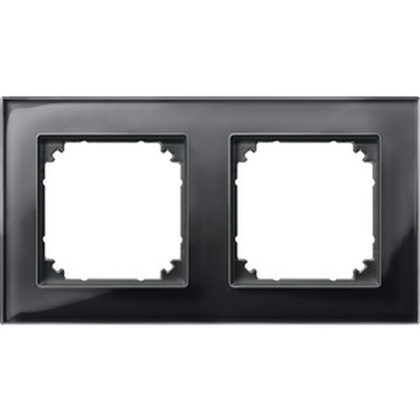 MERTEN Echtglasrahmen M-PLAN 489203 2fach Onyxschwarz