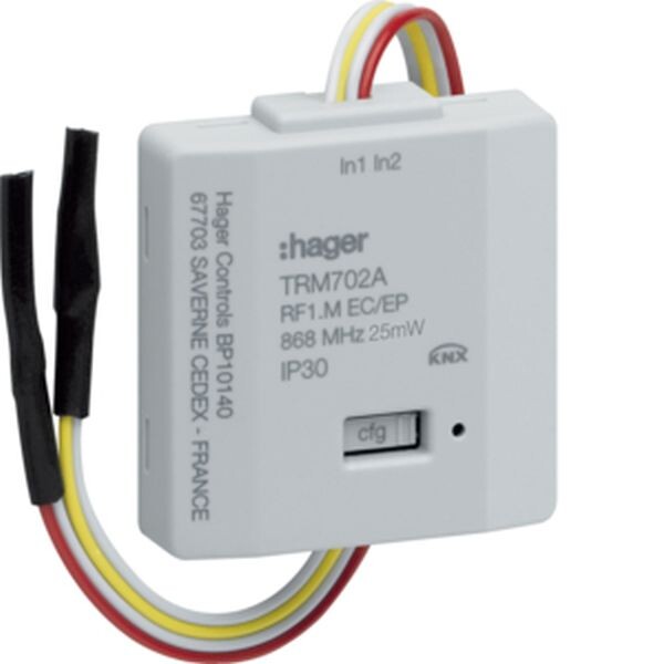 HAGER Funk-UP-Bin&auml;reingang TRM702A 2fach Batterie