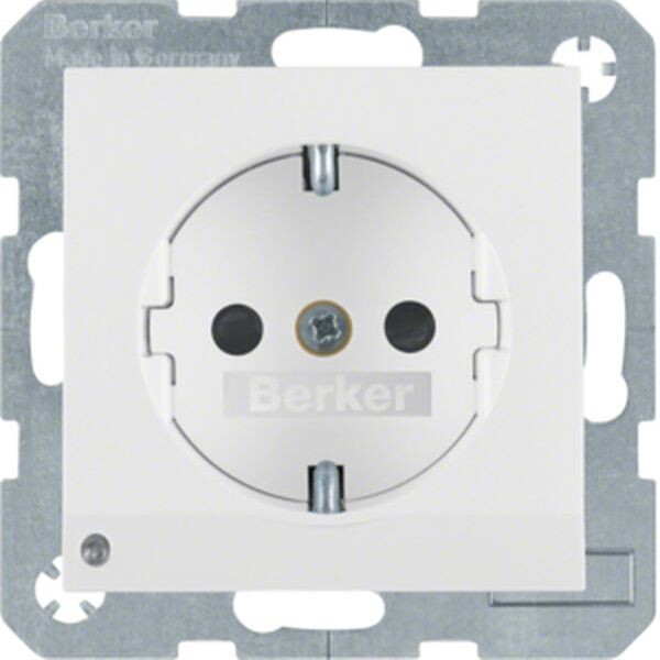 BERKER Steckdose SCHUKO 41098989 mit LED-Orientierungslicht  polarweiss gl&auml;nzend
