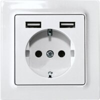 ELTAKO SCHUKO-Steckdose DSS55E+2xUSBA-wg reinweiß...