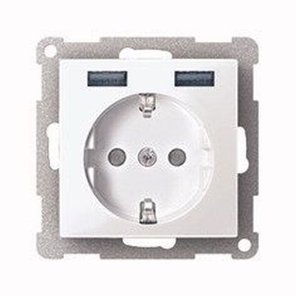 ELSO Schuko-Steckdoseneinsatz ELG365344  USB Ladeger&auml;t 2,4A reinwei&szlig;
