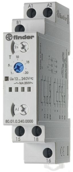 FINDER Multifunktions-Zeitrelais 80.01.0.240 6Funktionen 12-240V AC/DC