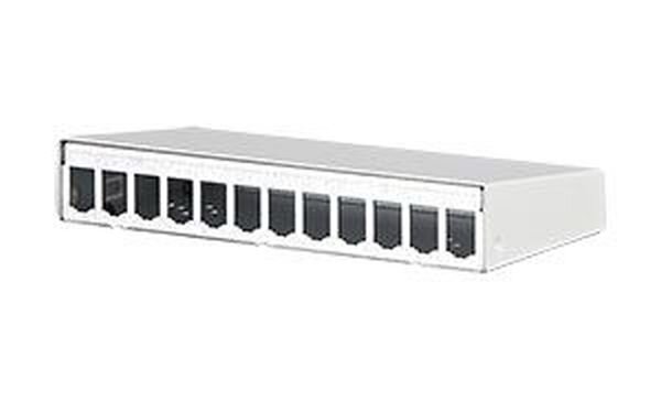 METZ CONNECT Aufputzgeh&auml;useModular reinweiss f&uuml;r E-DAT 12fach unbest&uuml;ckt