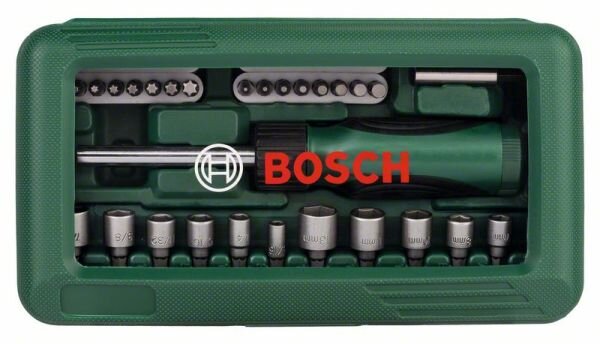 BOSCH Bit und Steckschl&uuml;sselset 46teilig