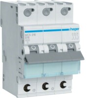 HAGER Leitungsschutzschalter MCS316 3polig C16A 6kA QC 3M