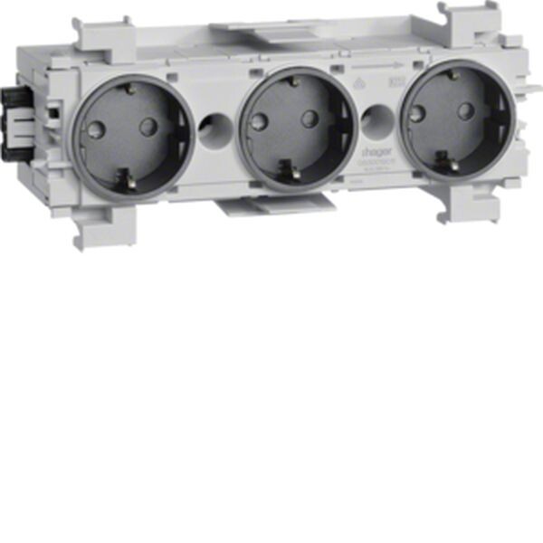 HAGER TEHALIT Steckdose GS30019011 3fach graphitschwarz