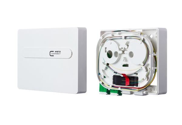 METZ CONNECT Datenanschlussdose OpDAT ADT 2xLC-D APC gr&uuml;n OS2 reinwei&szlig;