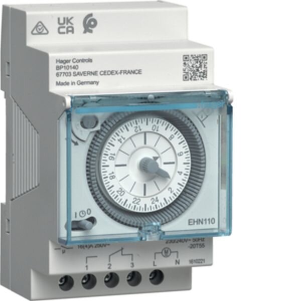 HAGER Schaltuhr EHN110 ohne Gangreserve Tagesuhr 1W 16A