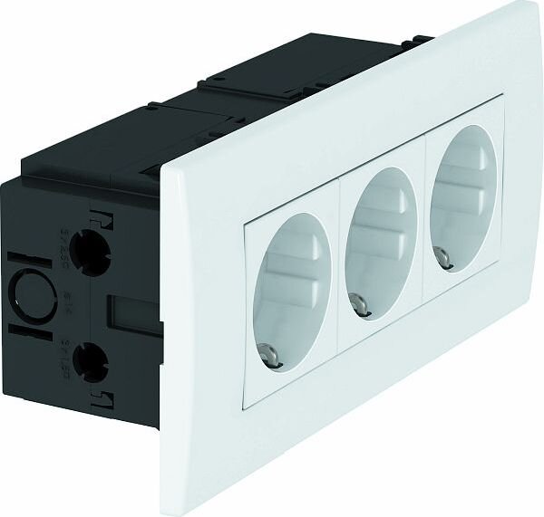 OBO Steckdoseneinheit SDE-RW D0RW3 Modul 45 3fach reinweiss