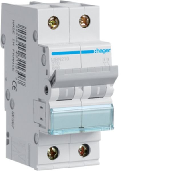 HAGER Leitungsschutzschalter MBN210 2polig B10A 6kA