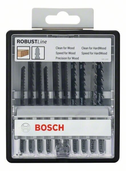 BOSCH Stichs&auml;geblatt-Set ROBUSTLINE 10er Holz Expert T-Schaft