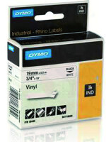 DYMO Rhino Schriftband Vinyl 18445 19mm schwarz auf weiss