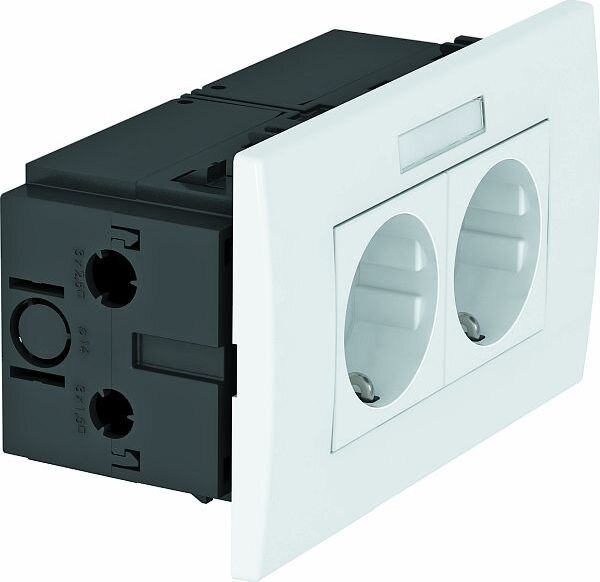 OBO Steckdoseneinheit SDE-RW D0RW2B Modul 45 2fach reinweiss
