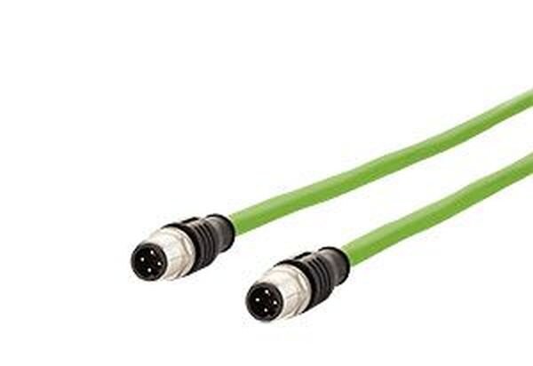 METZ CONNECT Verbindungsleitung M12 Stecker gerade 4polig D-kodiert 5,0m