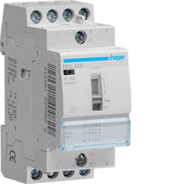 HAGER Installationsrelais ERC418 16A 2S+2&Ouml; 230V