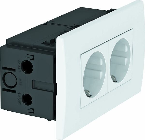 OBO Steckdoseneinheit SDE-RW D0RW2 Modul 45 2fach reinweiss